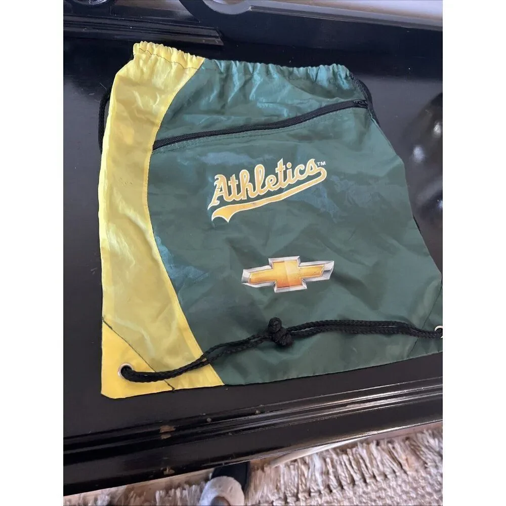 Oakland Athletics A's Drawstring Cinch Sack Zipper Pocket Chevy Giveaway Exclusi